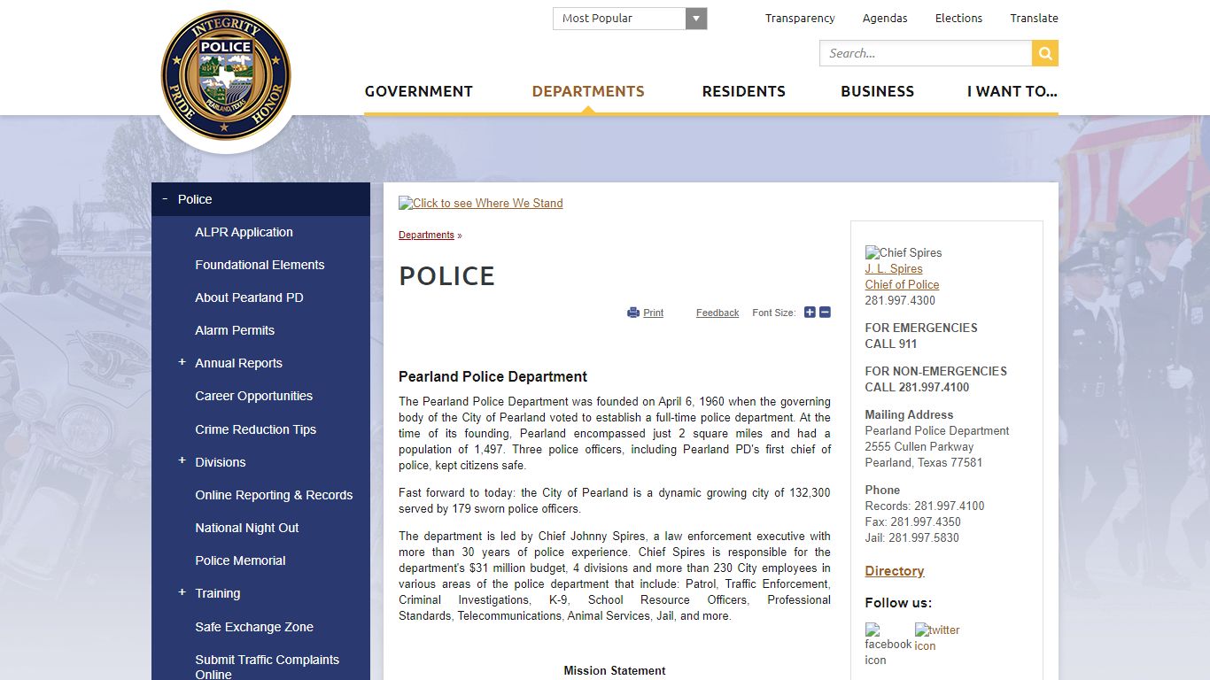Police | City of Pearland, TX